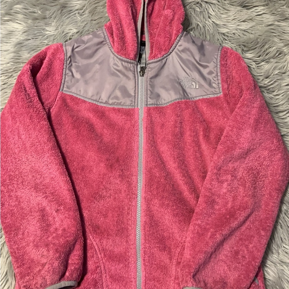 Pink north face size girls large fits women’s small!